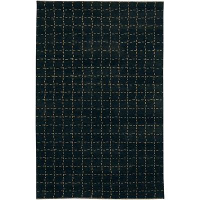 Chelsea Wool Geometric Area Rug in Black
