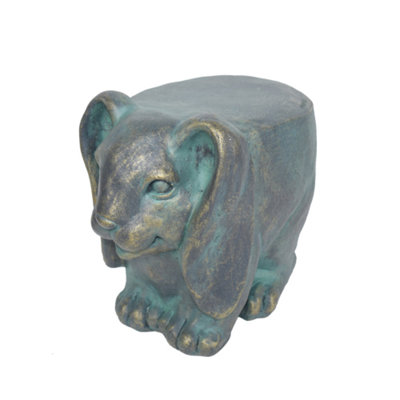 Rabbit Garden Stool - Lightweight with Patina Finish, Elegant Outdoor Decor