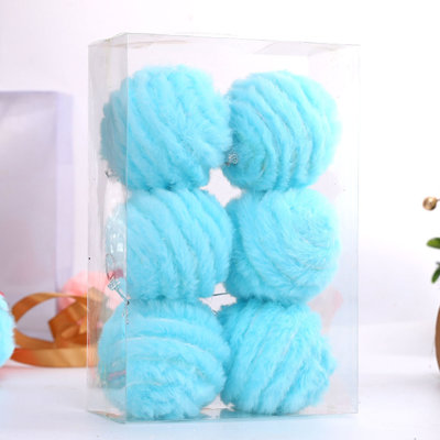 Christmas Ball 8CM Foam Christmas Decoration Scene Decoration Christmas Tree Pen - Shatterproof Blue Hanging Decor for Holiday Party Festival Ornaments - Set of 6 Beautiful Premium Festive