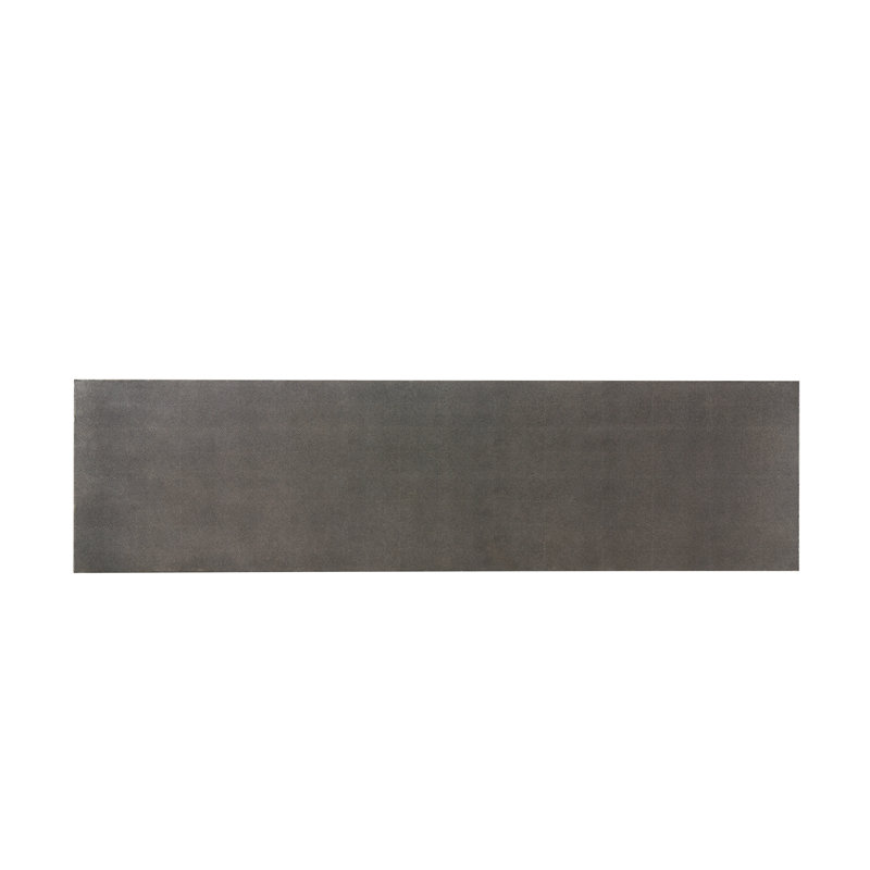 68'' Gray Leather and Aluminum Contemporary Sideboard