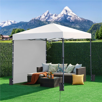 10x10 FT One-Push Pop Up Canopy Tent with 4 Side Walls and Roller Bag