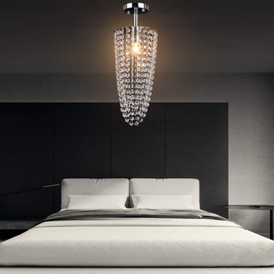 Lustre en cristal, plafonnier encastré 1 lumière pour chambre à coucher, salon, salle à manger, couloir