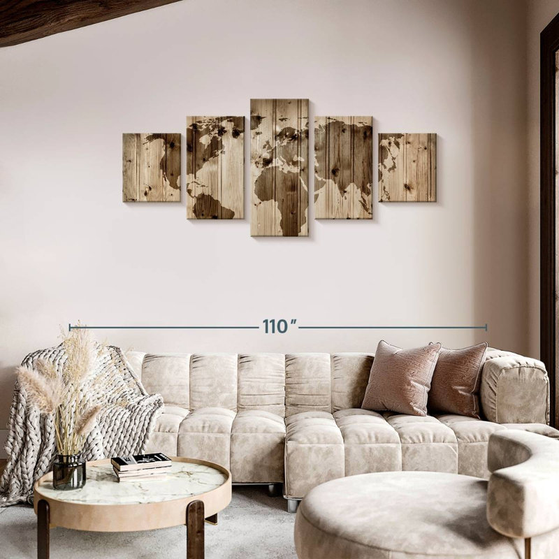 Bois brun brun ivoire, H 36 po x l 80 po