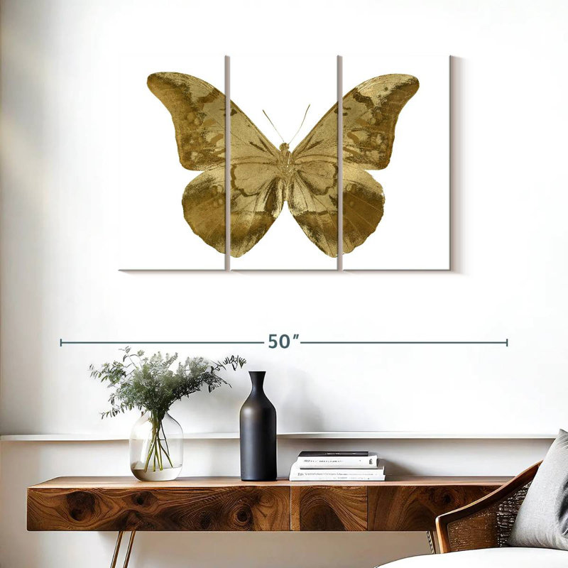 Brampt Golden Butterfly III, 24" H x 38" W