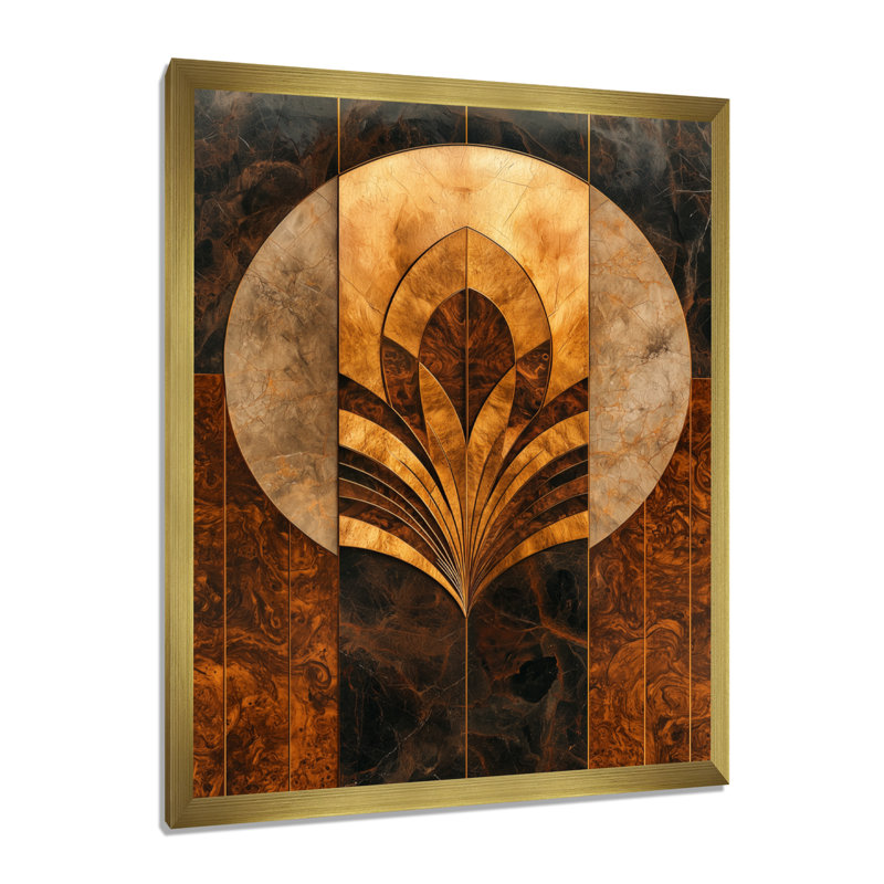 Owen - impressions sur toile abstraites, 20" H x 12" W, Reproduction encadrée d'une seule photo, Gold