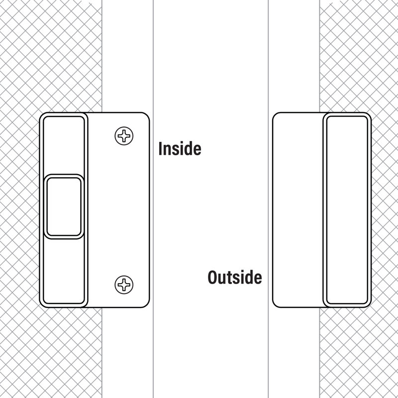 Poignée de porte de 1/2 po d'épaisseur pour porte coulissante à moustiquaire de la série Columbia (paquet simple)