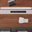 Grande table de conférence 94,49 po, moderne, minimaliste, ovale, en bois massif, longue table de conférence pour plusieurs personnes, bureau-133529703