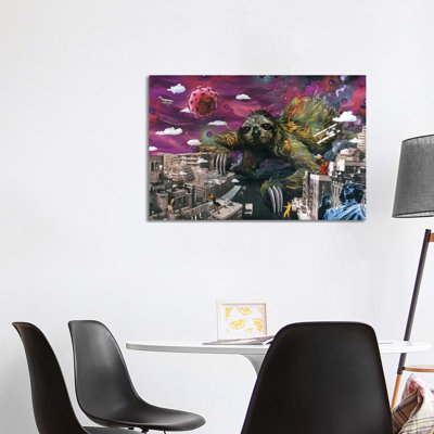 Sloth Cometh by Swartz Brothers Art - Floater Frame Print on Canvas