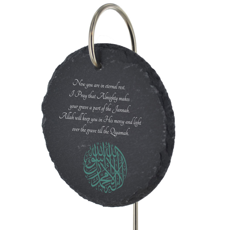 Blimi Waterproof Slate Circle Grave Marker People Memorial Plaque