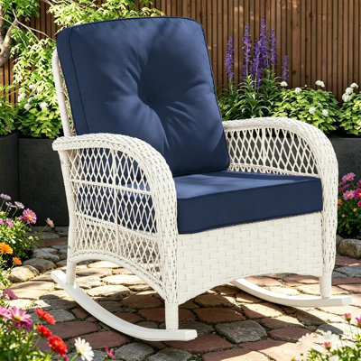 Chaise berçante en osier pour l'extérieur Meetwarm
