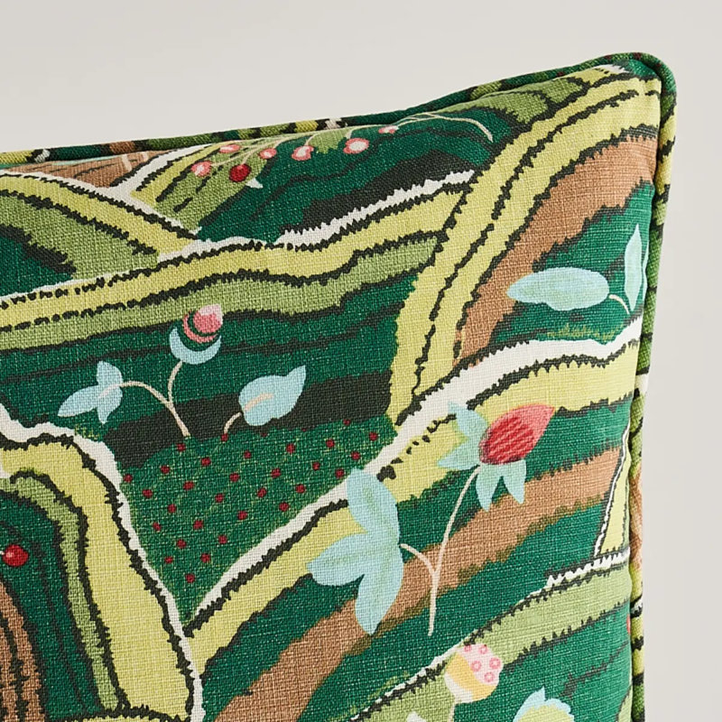 Rolling Hills Pillow, 22" x 22", Green, Down Blend
