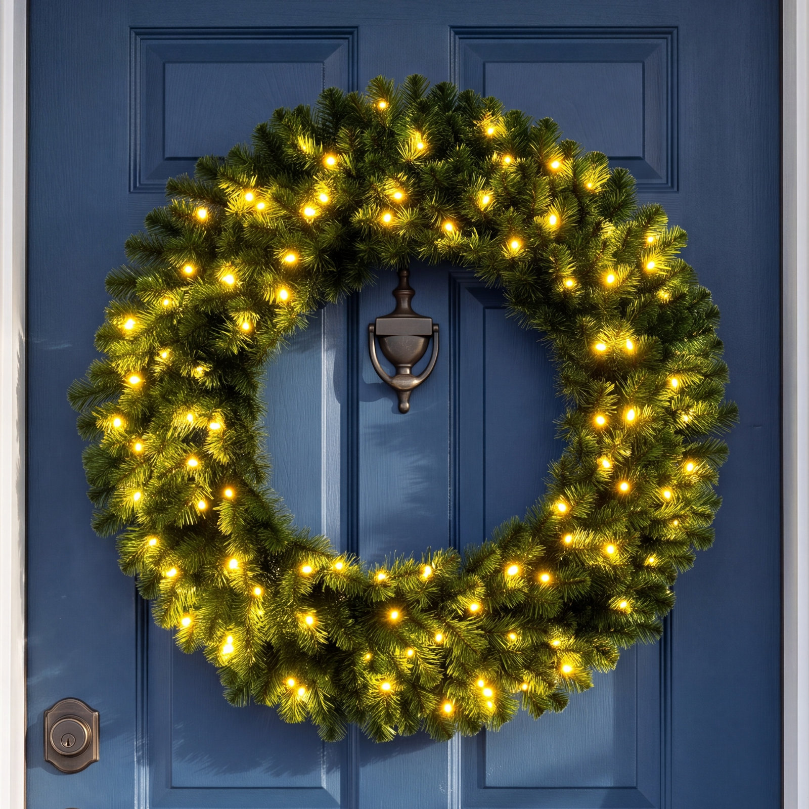 30" Pre-Lit Pine Christmas Wreath