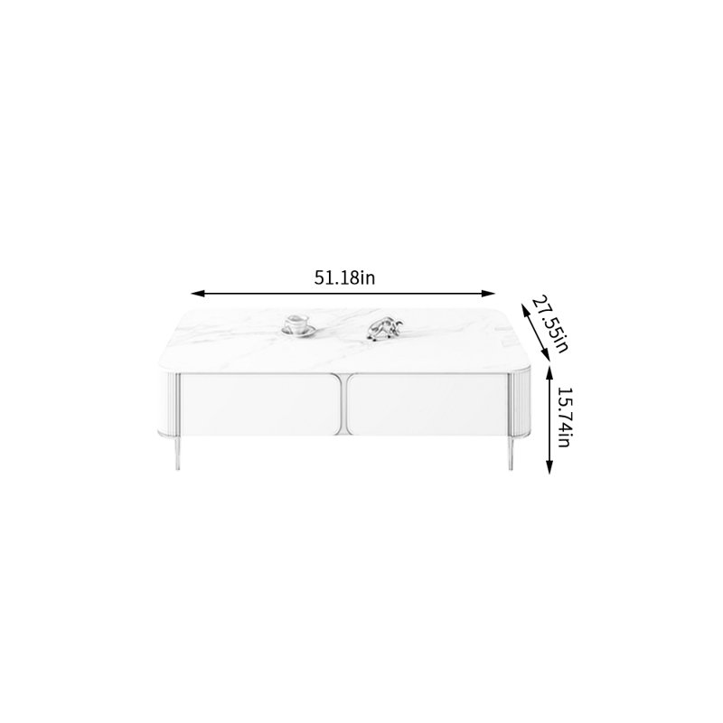 Coffee Table, 15.74" H x 51.18" L x 27.55" W