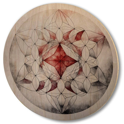 Géométrie sacrée dans des tons de couleurs rétro IV - Art mural géométrique moderne en bois - Bois de pin naturel