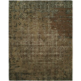 Dhuri Wool Abstract Area Rug in Brown/Camel/Blue
