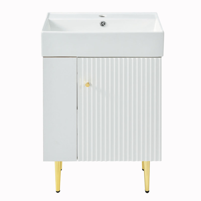 Meuble-lavabo simple 21,6 po avec plateau en céramique Braynard