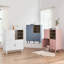 Armoire de rangement multifonctionnelle avec poignées en cuir pour le bureau