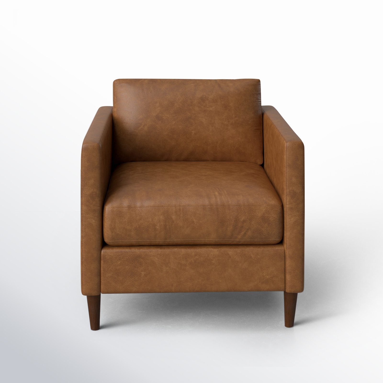 Clifford Genuine Leather Custom Armchair, Bistro Saddle Genuine Leather