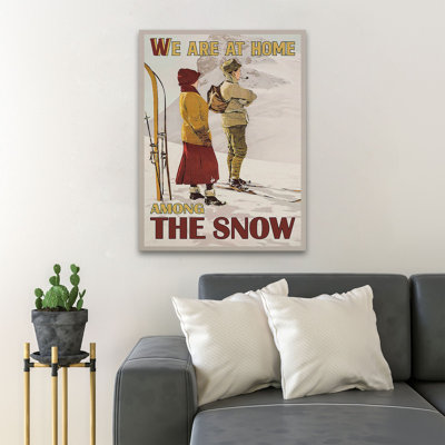 A Young Couple Skiing - We Are At Home Among Snow - 1 Piece Rectangle Graphic Art Print On Wrapped Canvas