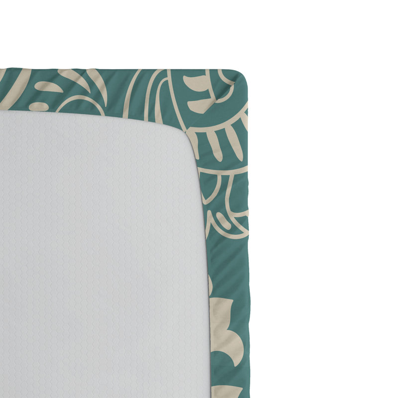 Ensemble de 2 draps-housses Ambesonne, Drap-housse de taille simple, Bleu sarcelle, beige / floral