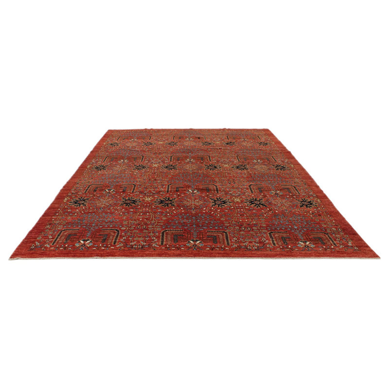 Tapis tribal 9 x 12 rouille et multicolore Anatolian