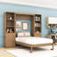 Grand lit escamotable en bois avec tablettes de rangement multifonctionnelles-120149305