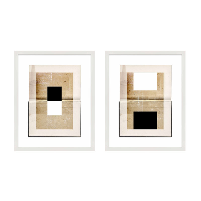 "Construction 4 & 5 2 pièces" par Eleni Psyllaki pour Paradissi, art numérique, Cadre blanc, H 25 po x l 20 po x P 1,25 po