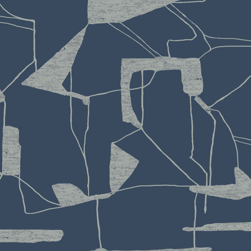 Rouleau abstrait Alza, Bleu marine / gris