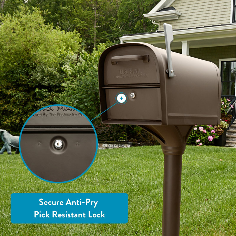 Oasis 360 Post Mount Locking Mailbox Rubbed Bronze, Rubbed Bronze