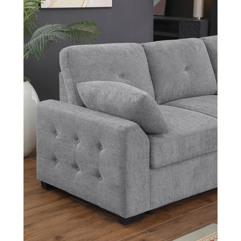 Canapé-lit et chaise Kewstoke faisant face à la gauche, Mélange de lin gris clair