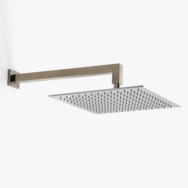 Devon 2-3 Way Shower Set With Tub Spout - Wall Mount - 12" Brass, Brushed Nickel