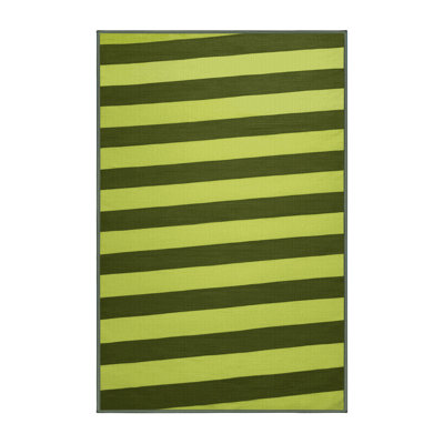 Tapis vert à rayures horizontales lavable à la machine