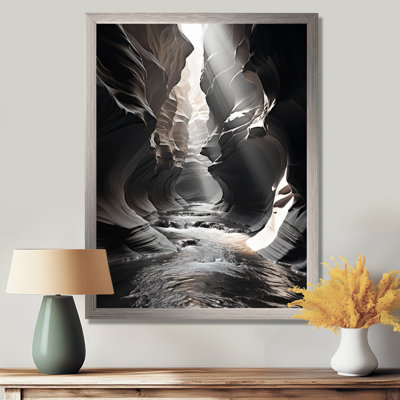 Black And White Canyon Calm - Canyon Wall Art