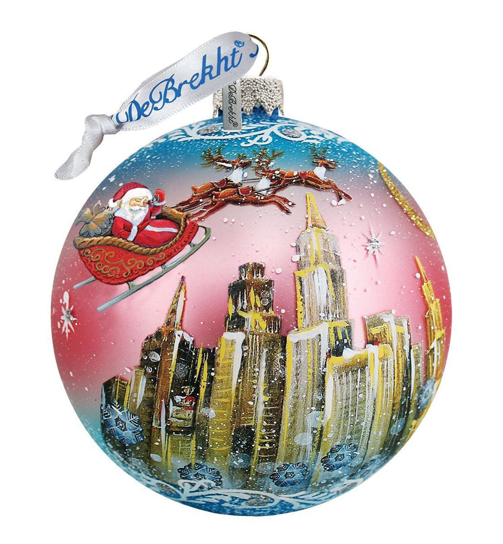 Holiday Splendor 3.5'' Handmade Glass Ball Ornament G Debrekht