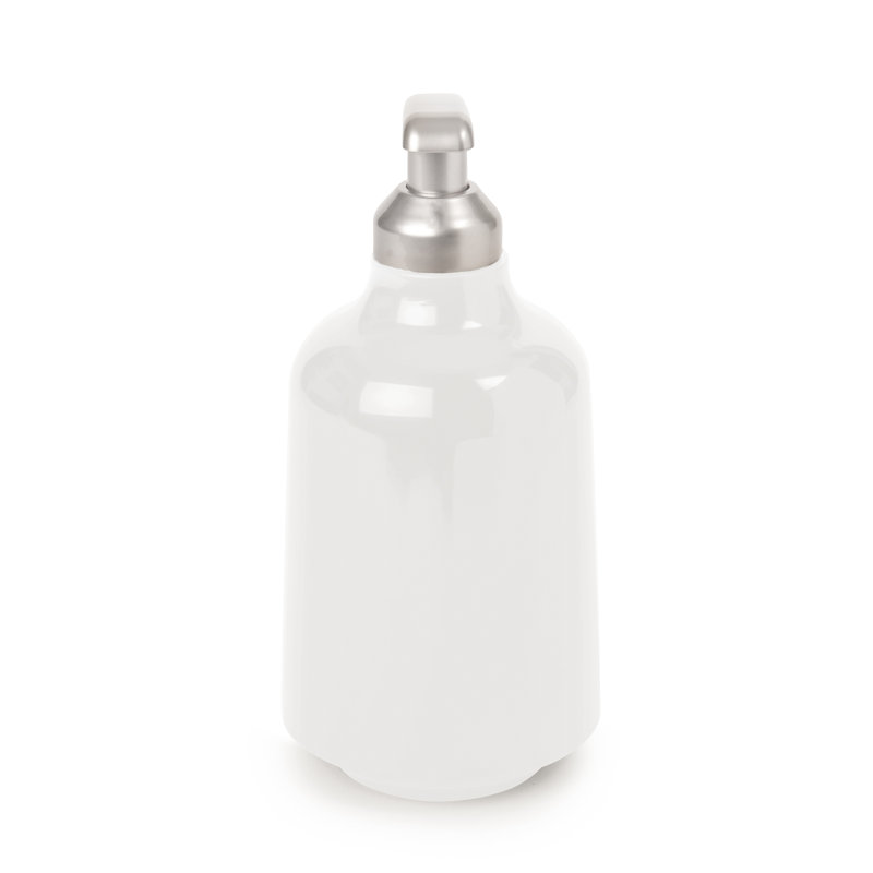 White Glossy Melamine Countertop Soap Dispenser