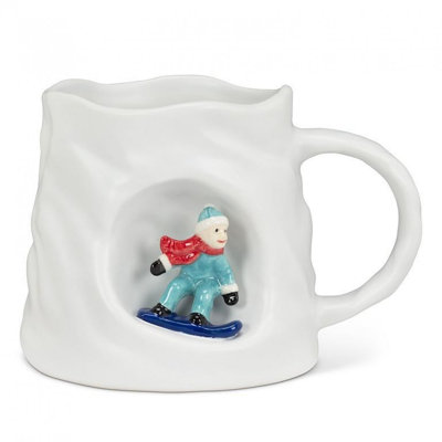 Mountain Look Mug With Snowboarder