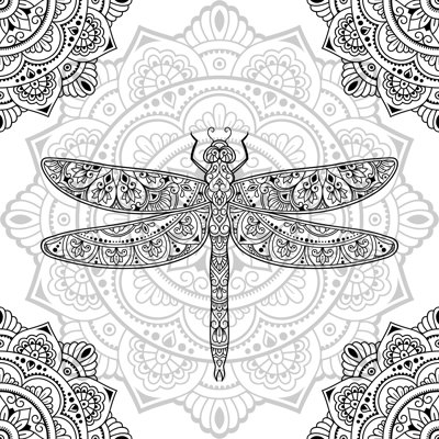 "Adelaine Indian Indian Ethnic Dragonfly", impression sur toile