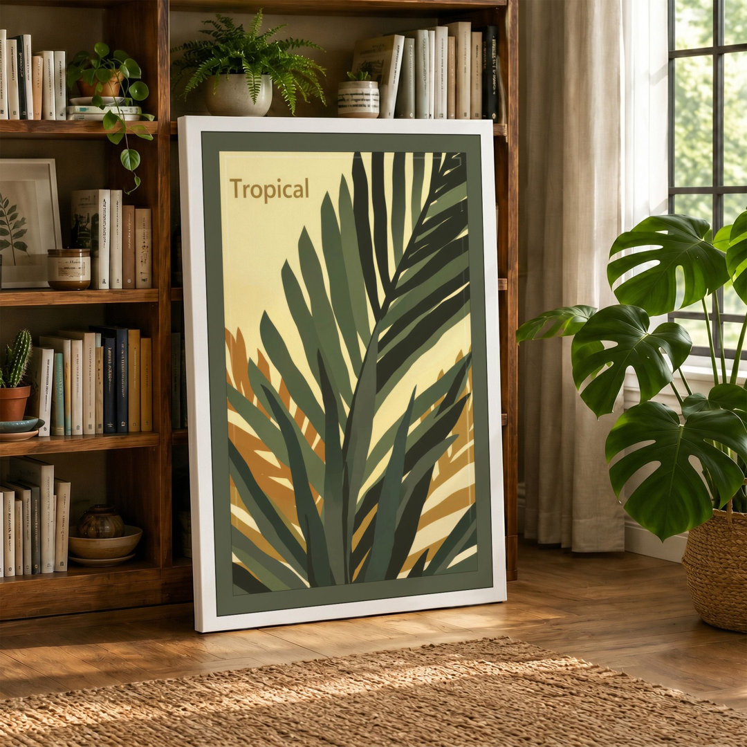 Tropical Palm Frond Botanical - Wrapped Canvas