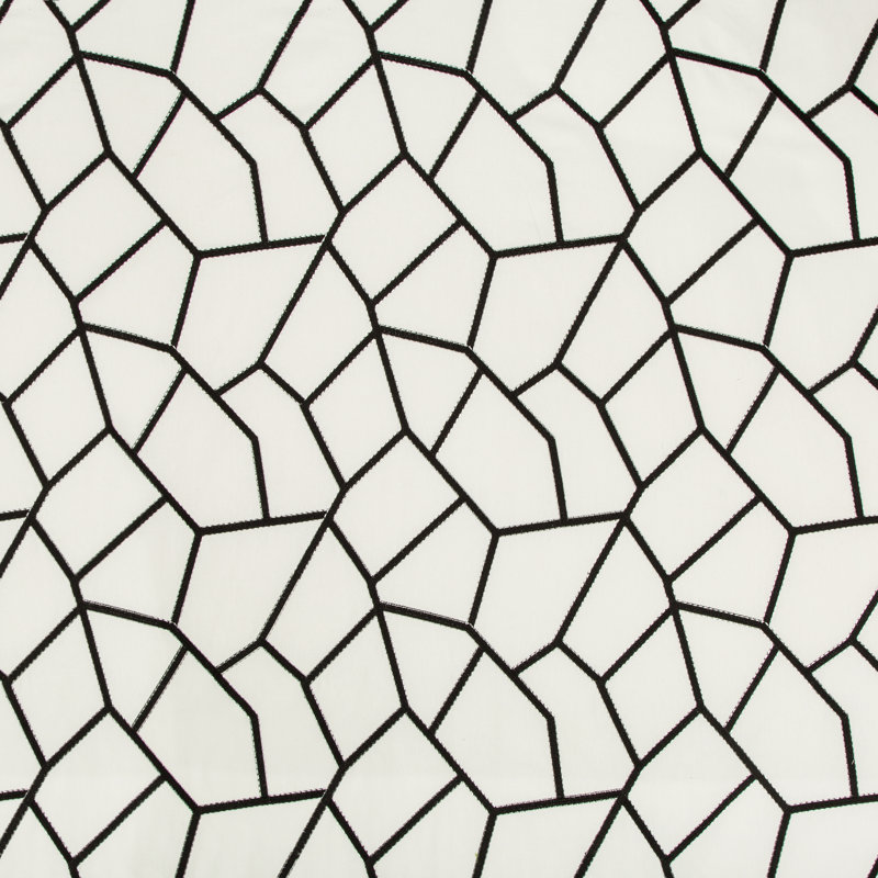 Cotton Blend Fabric, White/Black