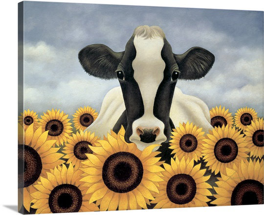 Luton Surrounded Sunflowers Lowell Herrero Painting Print August Grove® 