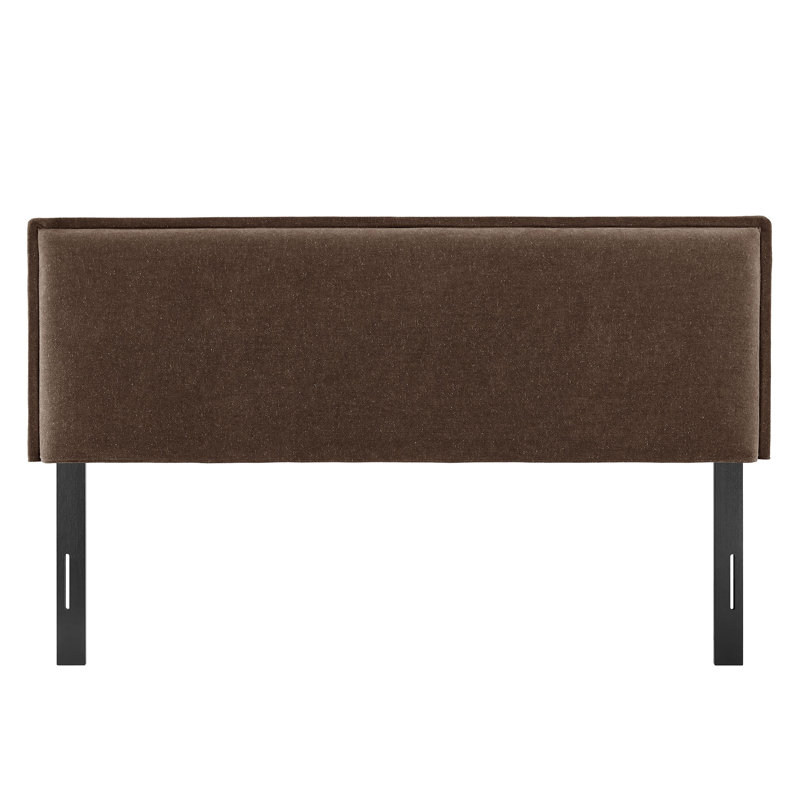 Bentleyville Upholstered Linen Blend King Size Headboard In Cocoa, Cocoa, King