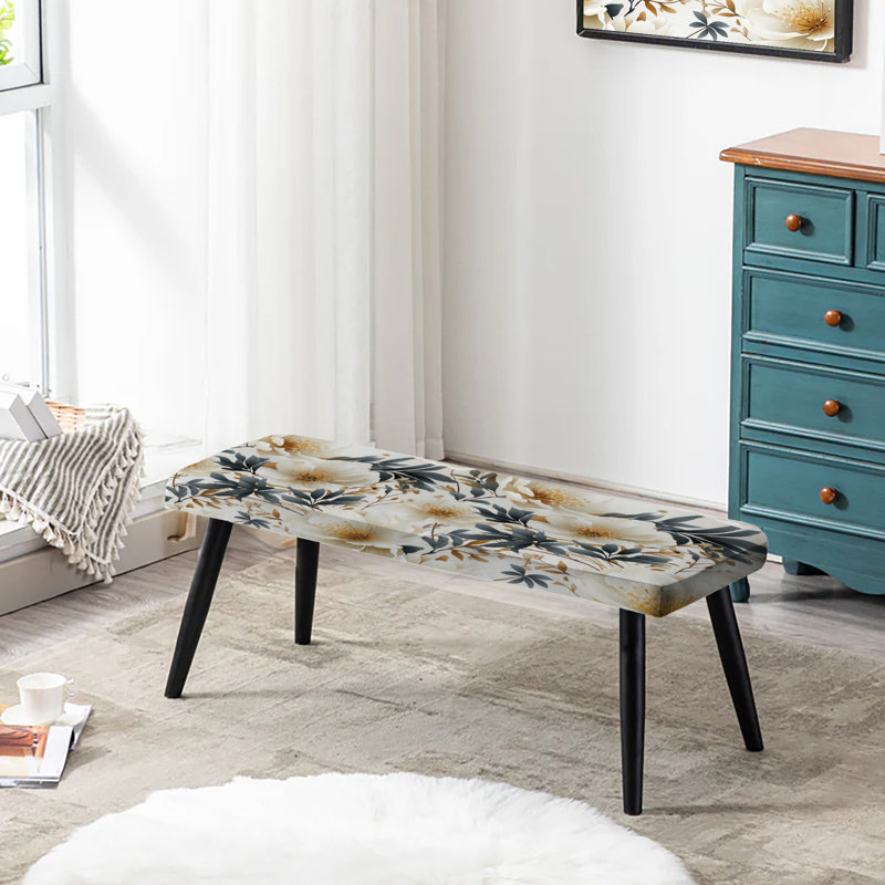 Banc rembourré Coastal Tranquil Florals Collage Unveilé IV - Floral
