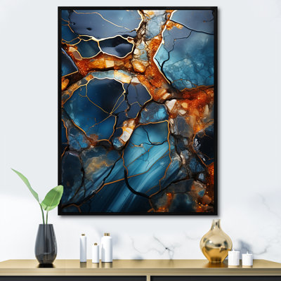 Gold And Blue Marble Mosaic Agate IV