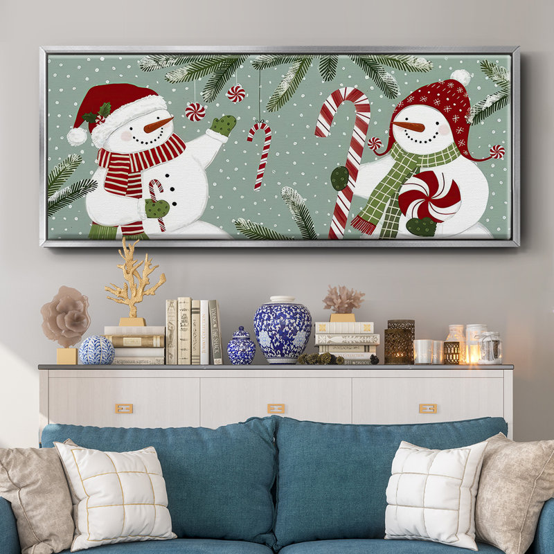 Frosty x 2, toile encadrée, H 8 po x l 20 po