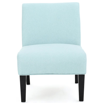 Chaise d'appoint en tissu bleu avec un design contemporain et un rembourrage intégré