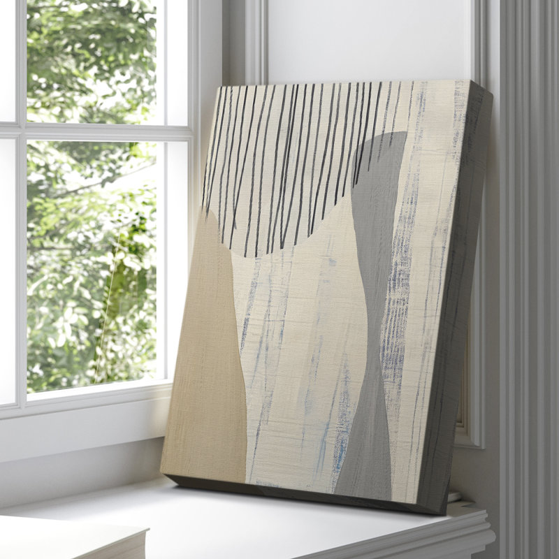 Toile tendue avec châssis abstrait XLIX - prête à être accrochée, H 48 po x l 32 po