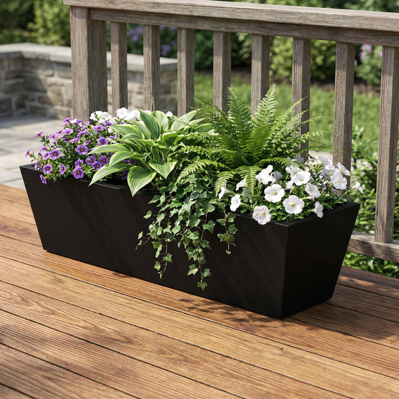 Jardinières en métal pour plantes d'extérieur, H 9 po x l 36 po x P 10 po