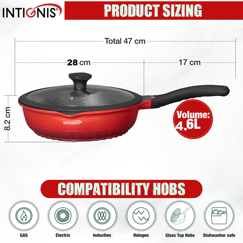 Aluminum Non-Stick Frying Pan, Red