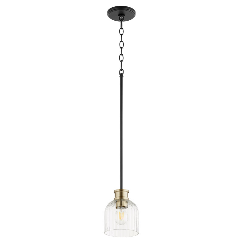 Luminaire suspendu à 1 lumière Nerissa, Laiton vieilli