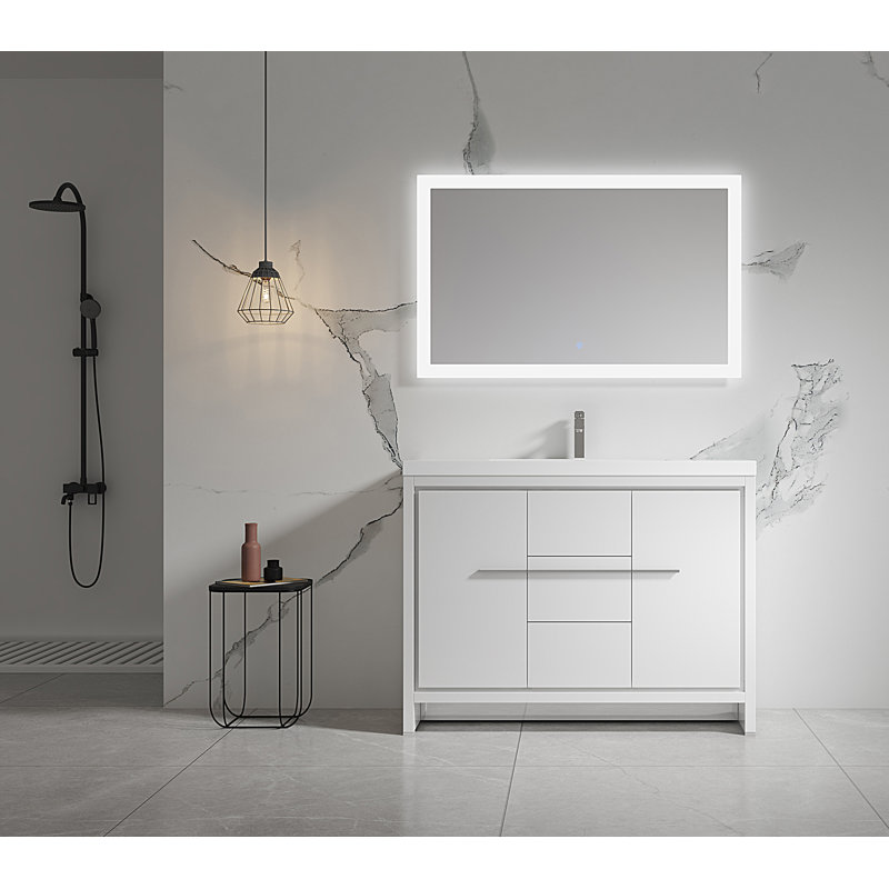 Lefebvre 47" Single Bathroom Vanity Set, Gloss White